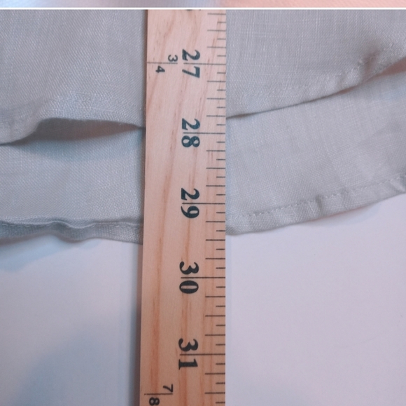 HARVE BENARD 100% LINEN women's medium BEIGE HALF BUTTON TANK - Picture 6 of 6